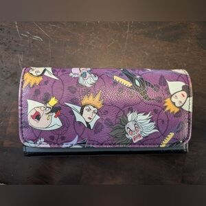 Loungefly Disney Villains Striped Flap Wallet